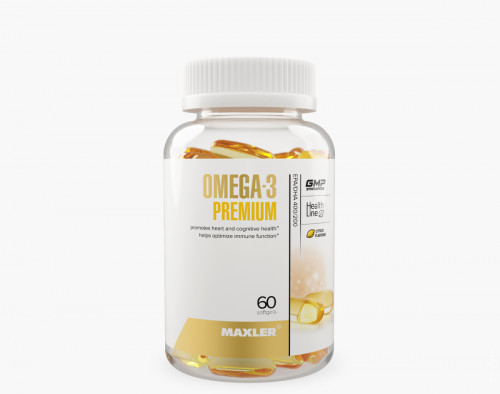 Maxler Omega 3 Premium 60 softgels Omega-3 Premium содержит высокую концентрацию EPA/DHA — 400/200 — для общего здоровья организма, сердечно-сосудистого здоровья и мозговой деятельности. Натуральный цитрусовый вкус сделает прием продукта еще более приятным, помогая избежать “рыбного” послевкусия.