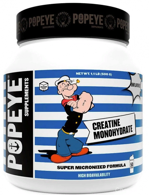 POPEYE Creatine Monohydrate 250gr  ​Креатин – это азотосодержащая карбоновая кислота, отвечающая за выработку энергии в организме. Синтезируется в почках, печени и поджелудочной железе, содержится в мышцах.
В 1832 ученый выяснил, что часть креатина, поступающего в организм, выводится с мочой в виде креатинина. Оставшаяся часть креатина остается в организме и участвует в энергетическом обмене.