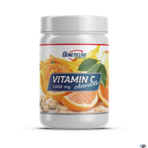 Genetic Lab Vitamin C 60 жеват. tab. Витамин C Geneticlab nutrition, отлично подходит не только спортсменам, но и детям. Высокая эффективность витамина C доказана ученными, он отлично справляется с поддержкой здоровья кожи, дёсен, хрящей, сухожилий, связок и кровеносных суставов.