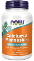 NOW Calcium Magnesium with B-Complex 100 tabs