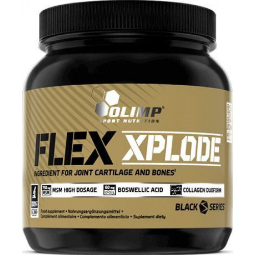 Olimp Flex Xplode Powder 360gr ​Укрепить хрящ и поддержать здоровую функцию суставов поможет комплекс хондропротекторов Flex Xplode от Olimp, содержащий активные ингредиенты, учитывающие питательную потребность хрящевой ткани. Основная задача лежит в плоскости укрепления структуры хряща, на борьбу с воспалениями и болями, а также на ускорение восстановительных процессов в случае имеющихся травм и повреждений.

​