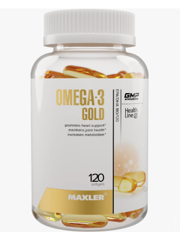 Maxler Omega 3 Gold 120 капсул. -Сердечно-сосудистая 
-Здоровье суставов
-EPA / DHA