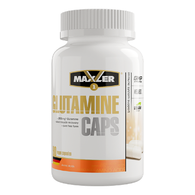 Maxler Glutamine Caps 90 vcaps  Glutamine caps — это L-глютамин в форме капсул. Он предназначен для поддержки восстановления мышц, укрепления иммунной системы и улучшения качества тела. Для производства Glutamine caps мы используем только свободную и чистую форму L-глютамина, что значительно повышает биодоступность продукта. Он подходит для веганов и вегетарианцев, а также не содержит генетически модифицированных ингредиентов.