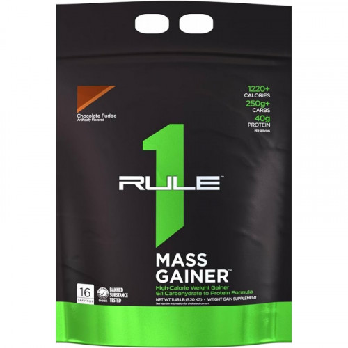 R1 Rule Mass Gainer 12 lb (5.2kg) R1 Mass Gainer – отличный, классический гейнер от компании Rule 1, который представляет мощную комбинацию микро- и макронутриентов в правильных дозировках, качественно обеспечивающих рост мышечной массы, восстановление, выработку энергии, поддержку иммунитета организма.