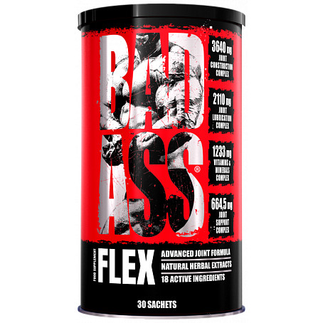 Bad Ass Flex 30 packs Хондропротекторный комплекс Bad Ass Nutrition Flex, 30 пакетиков
​Bad Ass Nutrition Flex – это полный комплект необходимых ингредиентов, разработанный специально для поддержания здоровья суставов и связок профессиональных спортсменов.