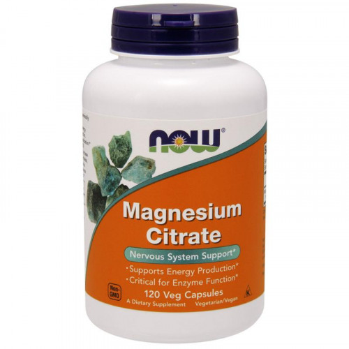 NOW Magnesium Citrate 400mg 120 caps ​Биологическая добавка с содержанием магния укрепляет сердечную мышцу, снабжая ее достаточным количеством крови. Благотворно влияет на сосуды, делая их эластичными и крепкими. Средство нормализует артериальное давление и устраняет излишки холестерина