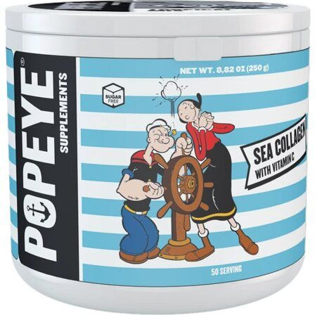 POPEYE морской COLLAGEN 250гр. с Витамином С  Сухой порошковый концентрат напитка POPEYE DRINK "морской коллаген с витамином С" с добавлением морского коллагена 1 типа и витамина С. Без добавления ароматизаторов, красителей и искусственных добавок. Для Лучшего усвоения добавлен витамин С.