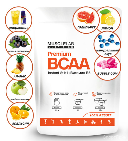 MuscleLab BCAA+B6 пак. 350gr. Синтез и расщепление белков, сжигание жира. А еще кортизол, тестостерон, другие гормоны. Плюс предотвращение катаболизма, борьба с остановкой роста мышц – все эти процессы и вещества очень важны для тех, кто занимается спортом. Поэтому настоящим бодибилдерам не нужно объяснять значимость протеиногенных аминокислот и BCCA в том числе. Они всегда следят за своим питанием, рассчитывают калории, количество граммов необходимых веществ… и выбирают именно эту добавку