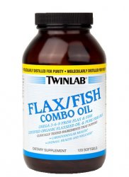 Twinlab Flax Fish Combo Oil 120 caps  Twinlab содержит уникальную смесь из таких полезных жиров, как масло льняного семени и рыбий жир, при этом каждая капсула обеспечивает пролонгированную доставку EPA и DHA