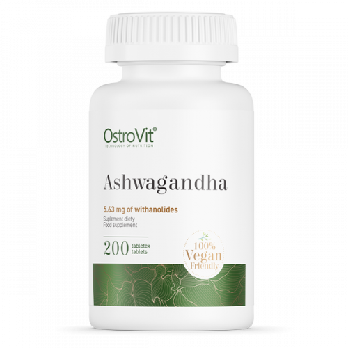 Ostrovit Ashwagandha 200 tab  ​OstroVit Ashwagandha VEGE - это пищевая добавка в веганских капсулах, которая делает ее дружественной для всех. Продукт не содержит животных веществ, поэтому добавка подойдет каждому.
Ашваганда - это адаптоген или вещество, которое может адаптировать нас к изменяющимся условиям окружающей среды, которые негативно влияют на наши надпочечники (стрессовые ситуации, состояния истощения). 