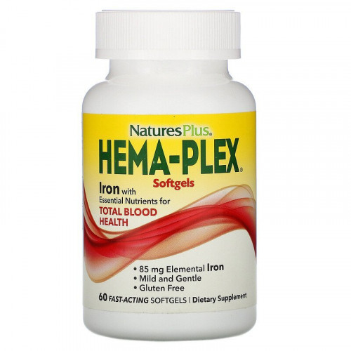 Nature&#039;s Plus Hema-Plex 60 softgels Natures Plus Hema-Plex / Хема-Плекс Комплекс с железом 60 капсул

Уникальный комплекс синергетической нутритивной поддержки с подтвержденными более чем 25 годами результатами и миллионами довольных клиентов. Дефицит железа в рационе и, как следствие, неоптимальный уровень в крови - серьезная проблема здравоохранения во всем мире для всех возрастных групп и всех демографических групп.