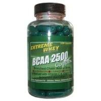 ExtremeWhey BCAA 2500 Complex 300 caps BCAA 2500 Complex — это три незаменимые аминокислоты изолейцин, лейцин и валин; они известны под общим названием аминокислот с разветвленными цепочками (BCAA).