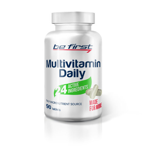 BeFirst MultiVitamin 90 caps Витаминно-минеральный комплекс Multivitamin Daily от Be First – это витамины на каждый день. Добавка рассчитана на устранение нехватки витаминов и восстановление минерального баланса в организме, и предназначена как для спортсменов, так и для всех людей, практикующих активный образ жизни, либо занятых тяжелым трудом. 