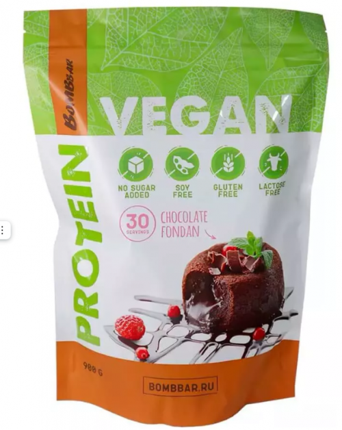 BombBar Vegan Protein 900gr BombBar Vegan Protein не содержит сахара, лактозы и глютена. Обеспечивает организм незаменимыми аминокислотами. Способствует наращиванию мышечной массы. Ускоряет регенерацию мышц после физической нагрузки.